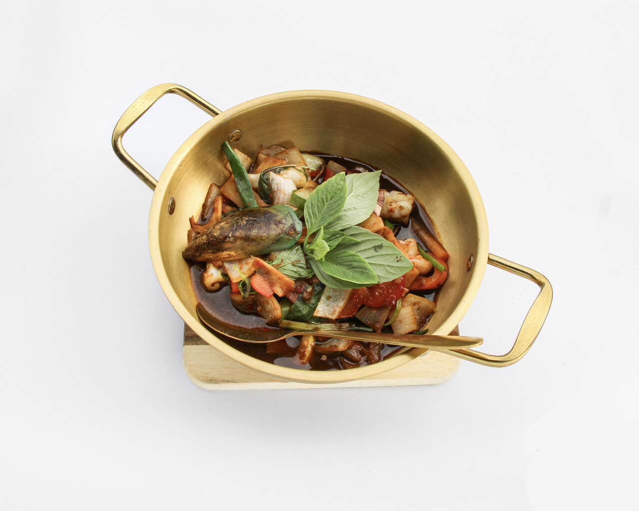 Fruits de mer sautés au piment et au basilic thaï 🦐🦪🌶🌶